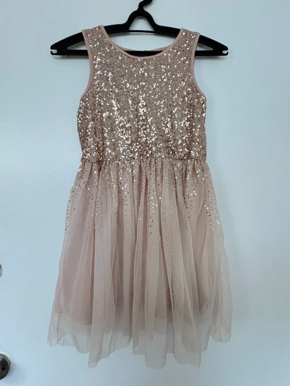 Gap Kids Blush Pink Sequin Tulle Sleeveless Dress Size M 8